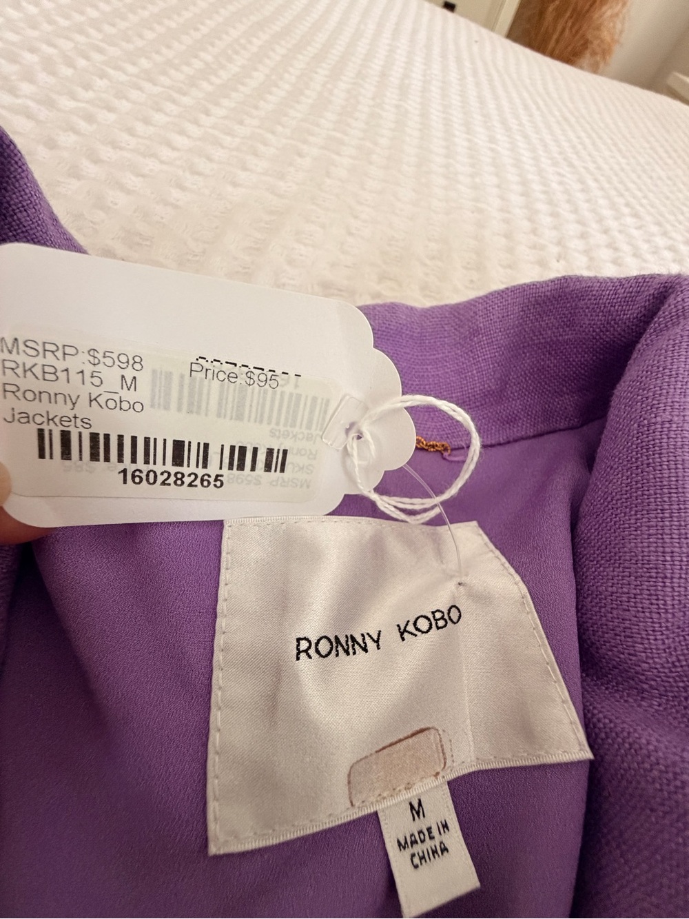 Ronny Kobo Lilac Oversized Blazer - Picture 3 of 6